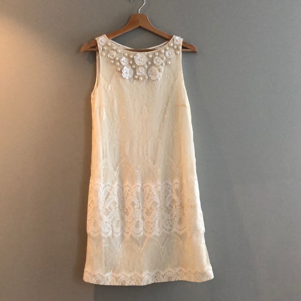BHLDN lace reception dress